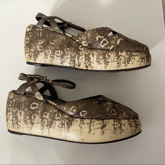 Prada Size 39 reptile print heeled sandals - Picture 12 of 12